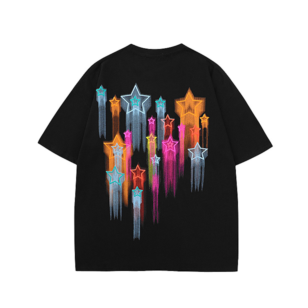 Colorful Pentagram Couple T-shirt
