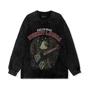 American Eagle Black Acid Washed Sweatshirt