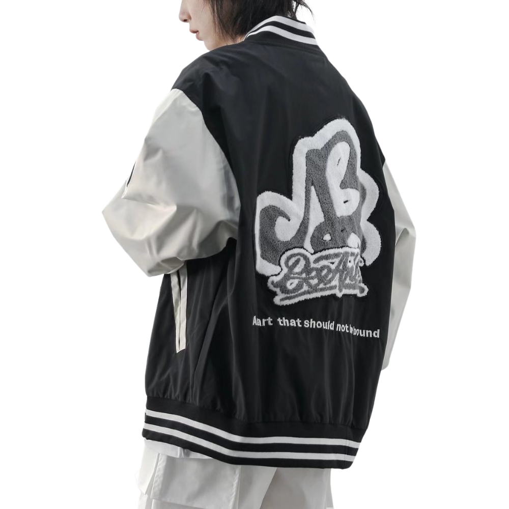 Vintage Letter Embroidery Jacquard Jacket