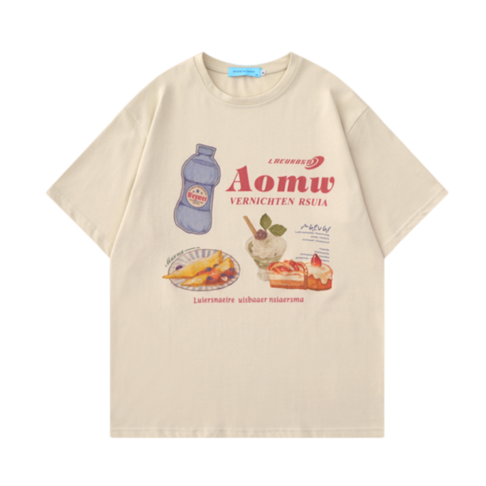 Family Dessert Print Cotton T-shirt