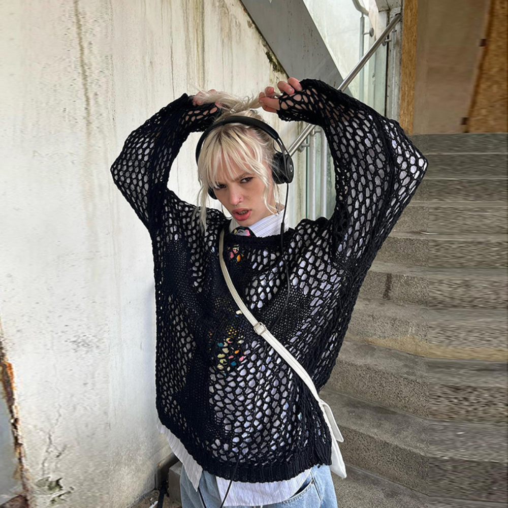Women's Cross Hollow Sweater