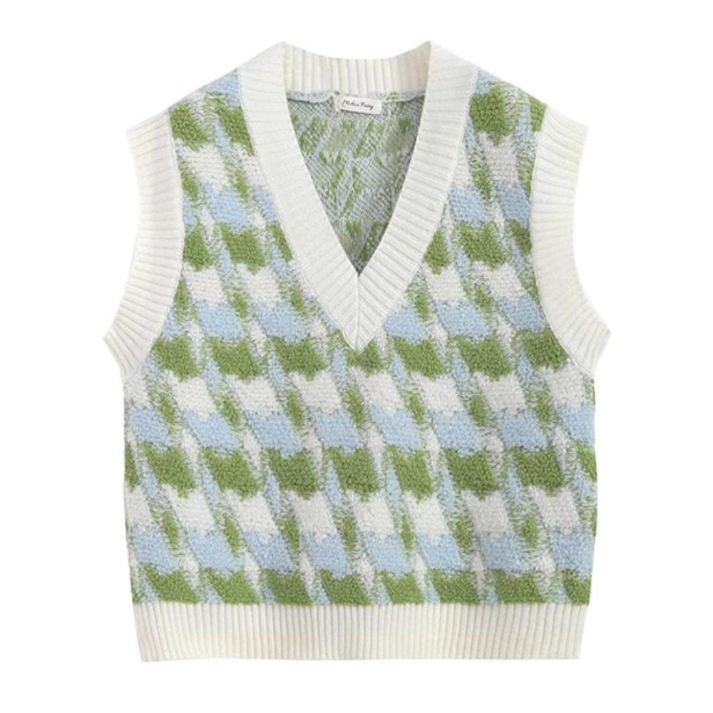 Women's Sweet Contrast Knit Vest