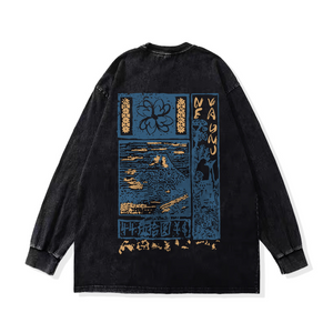 Vintage Landscape Print Sweatshirt