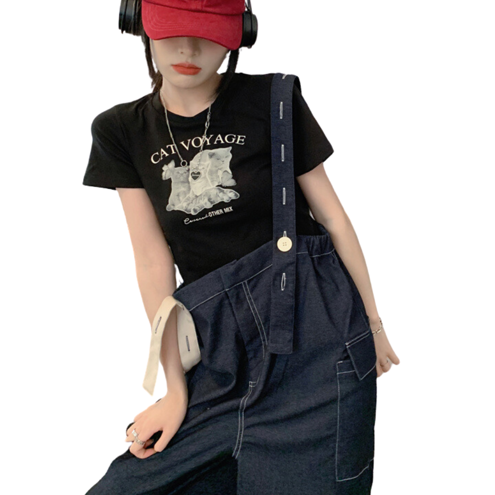 Women's Pets Print Cropped Tee