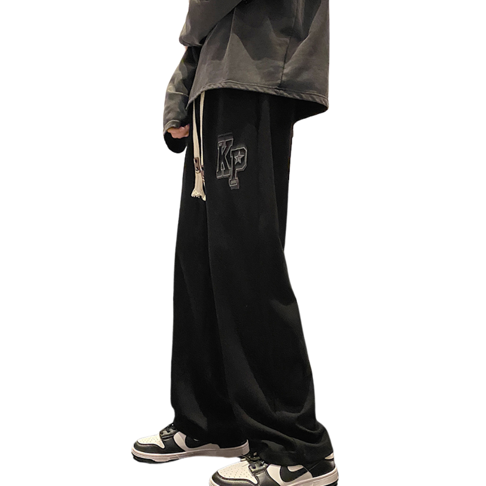 Vintage Letter Embroidery Sweatpants