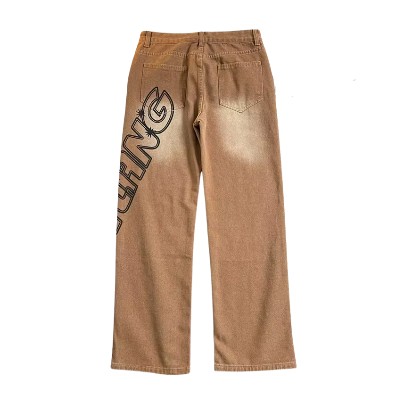Vintage Letter High Rise Jeans