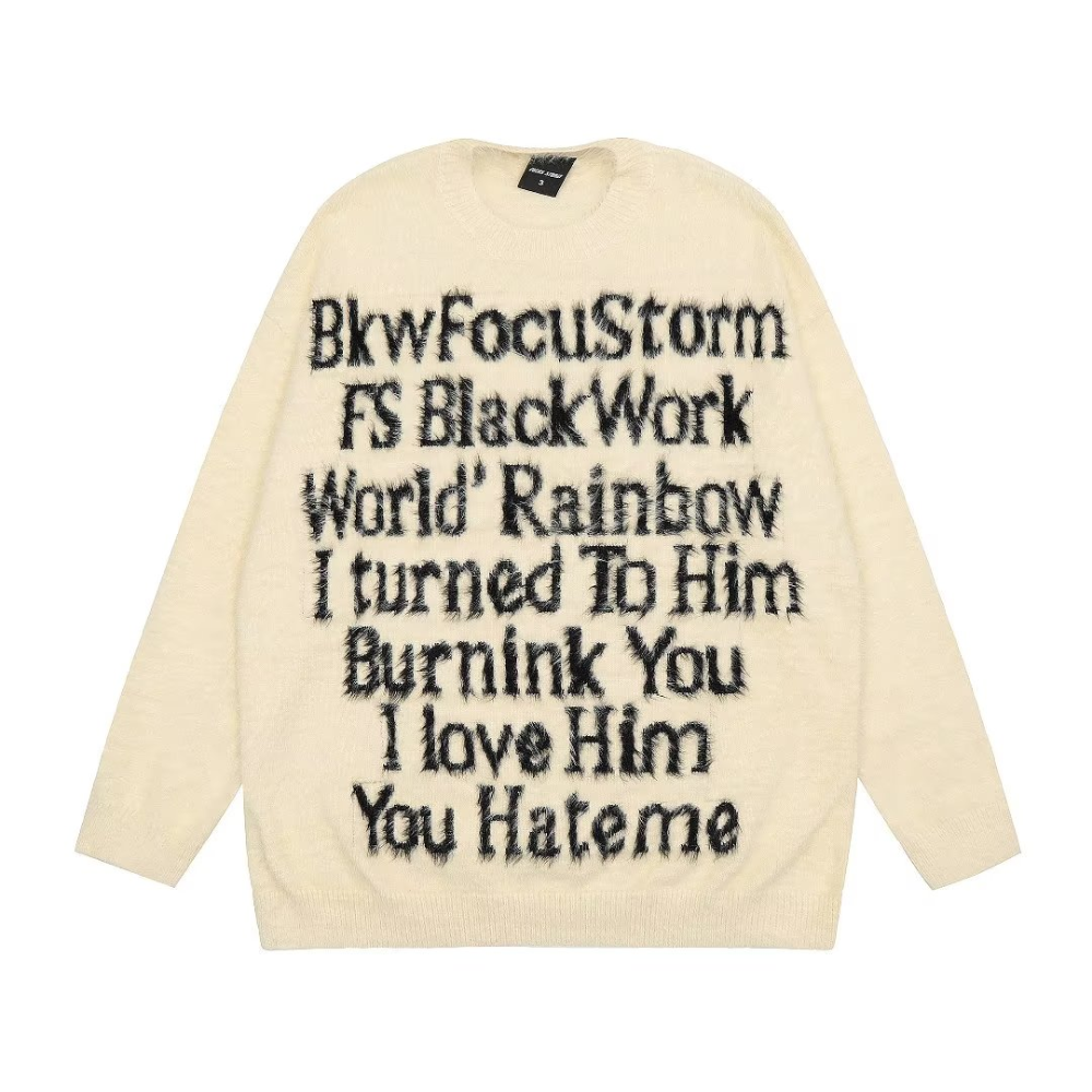 Women's Casual Letter Crew Neck Sweater