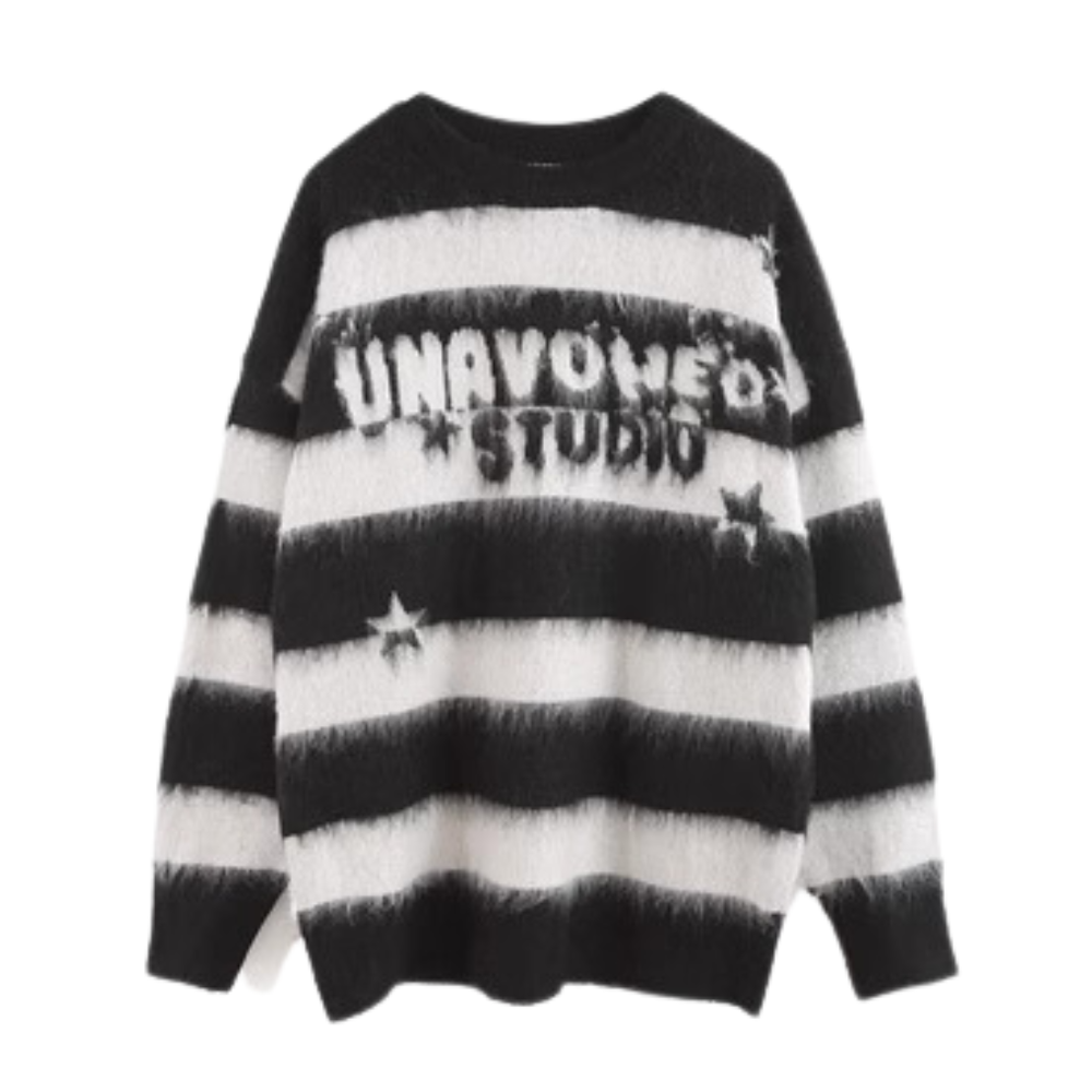 Women's Vintage Striped Mink Sweater