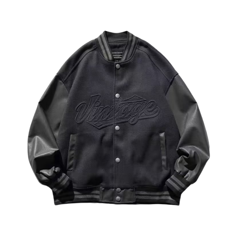 PU Patchwork Letter Leather Jacket – AokLok (Kclot)