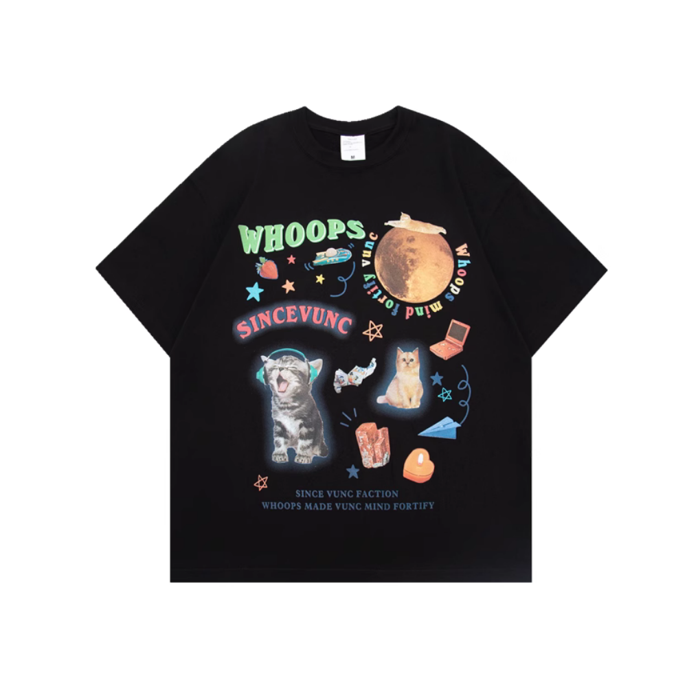 Cat Fun Print T-shirt