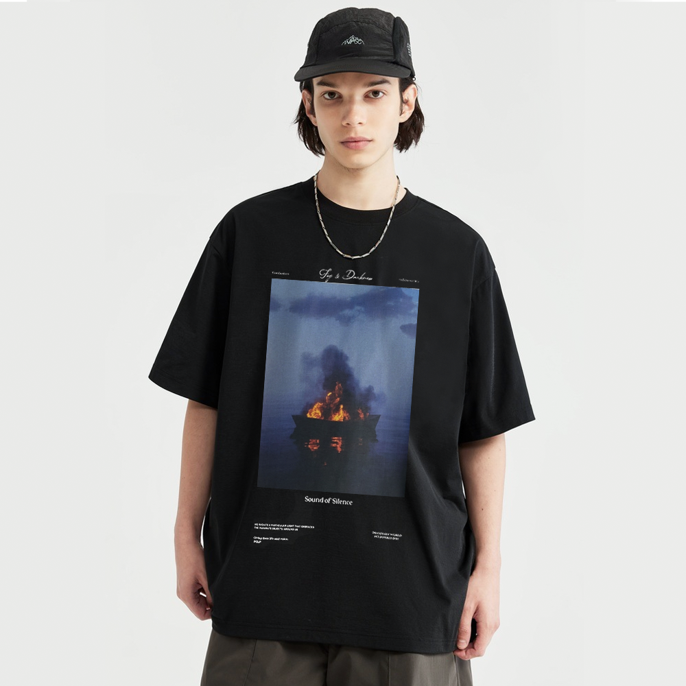 Pure Cotton 260G Flame Boat  T-shirt