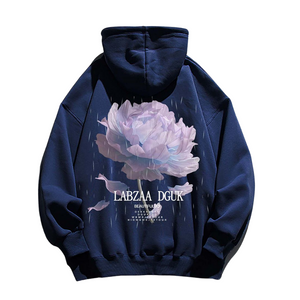 Street Oversize Rose Graphic Hoodie