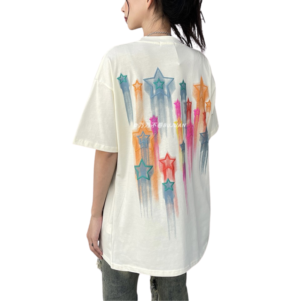 Colorful Pentagram Couple T-shirt