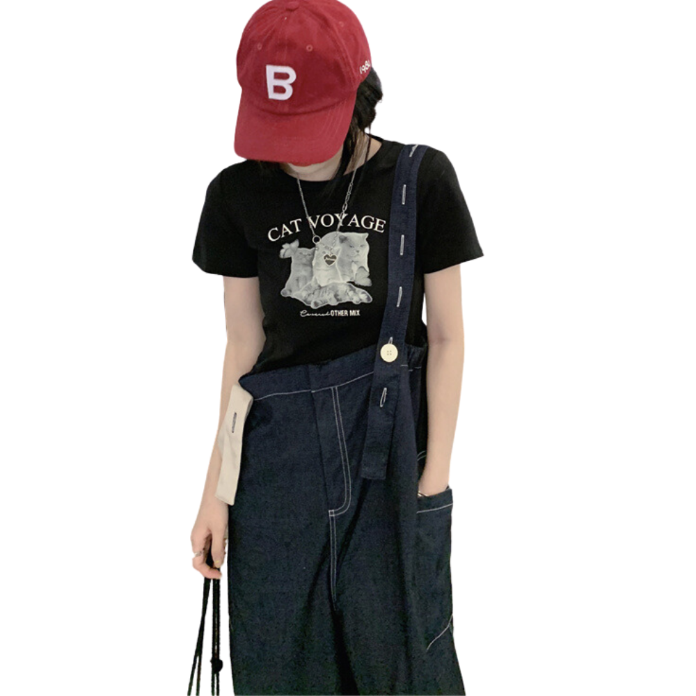 Women's Pets Print Cropped Tee