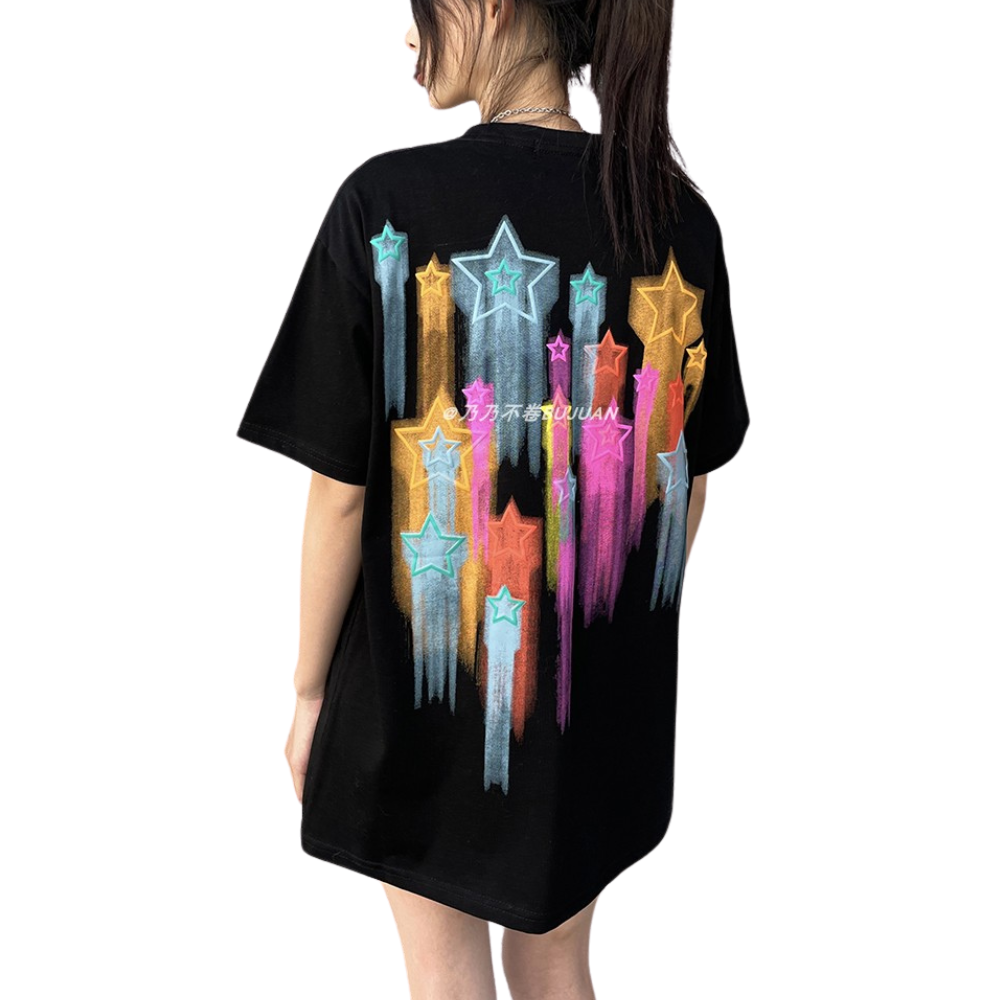 Colorful Pentagram Couple T-shirt