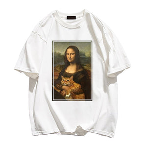 Mona Lisa Holding A Cat T-shirt