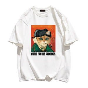 World Famous Painting Pipe Cat T-shirt