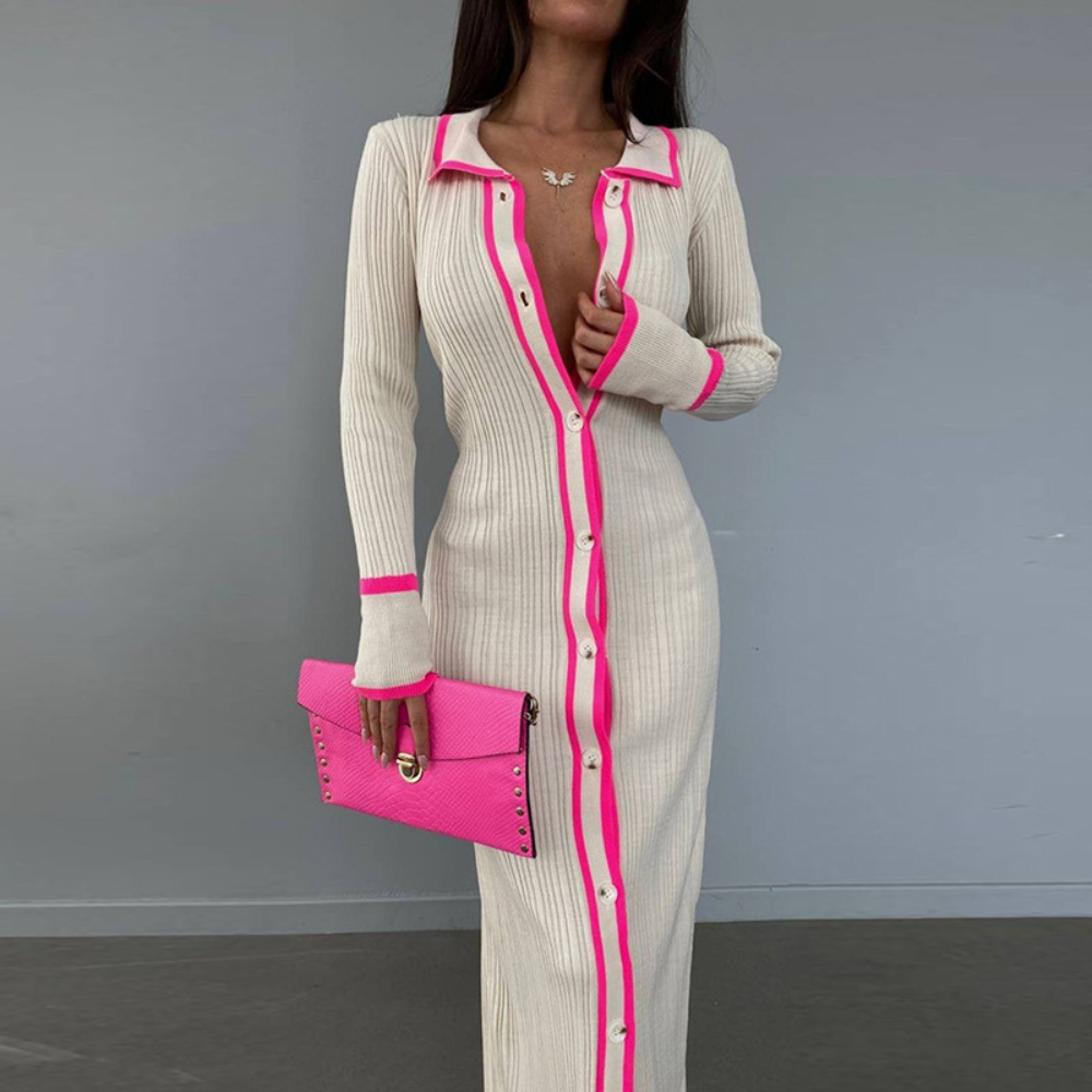 Women's Slim Cardigan Long Dress