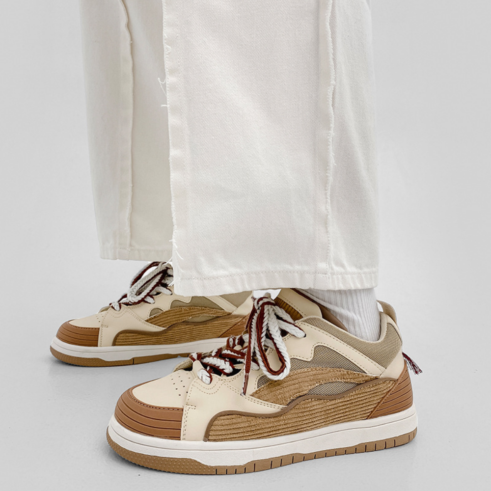 Vintage Corduroy Stitching Casual Shoes
