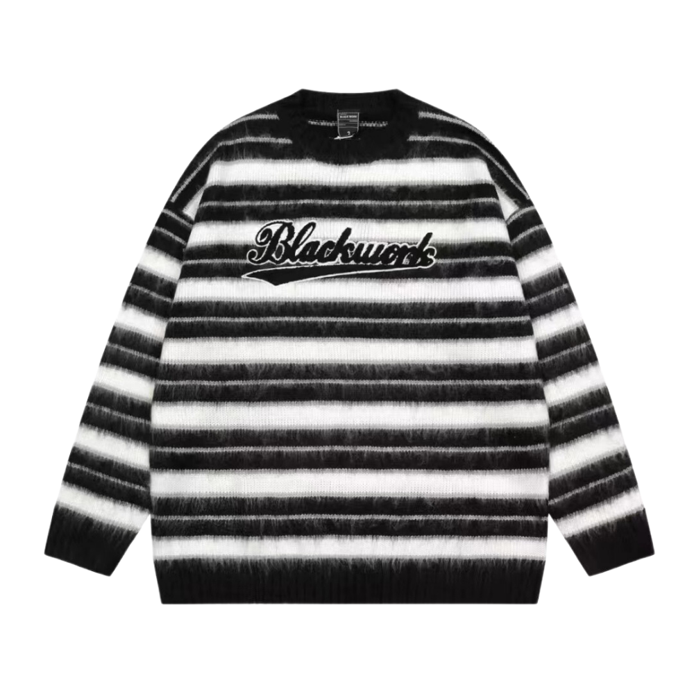 Women's Retro Letter Embroidered Sweater