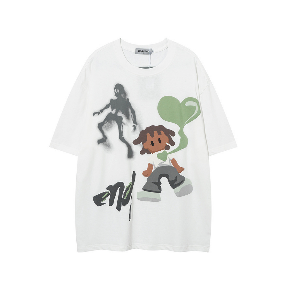 Hip Hop Cartoon Boy Oversize T-Shirt