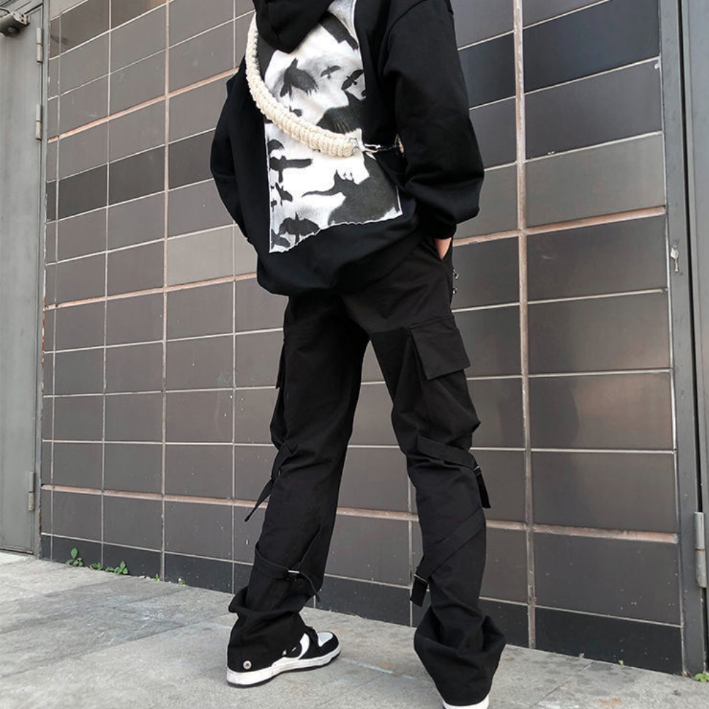 Hip Hop Solid Zip Jeans