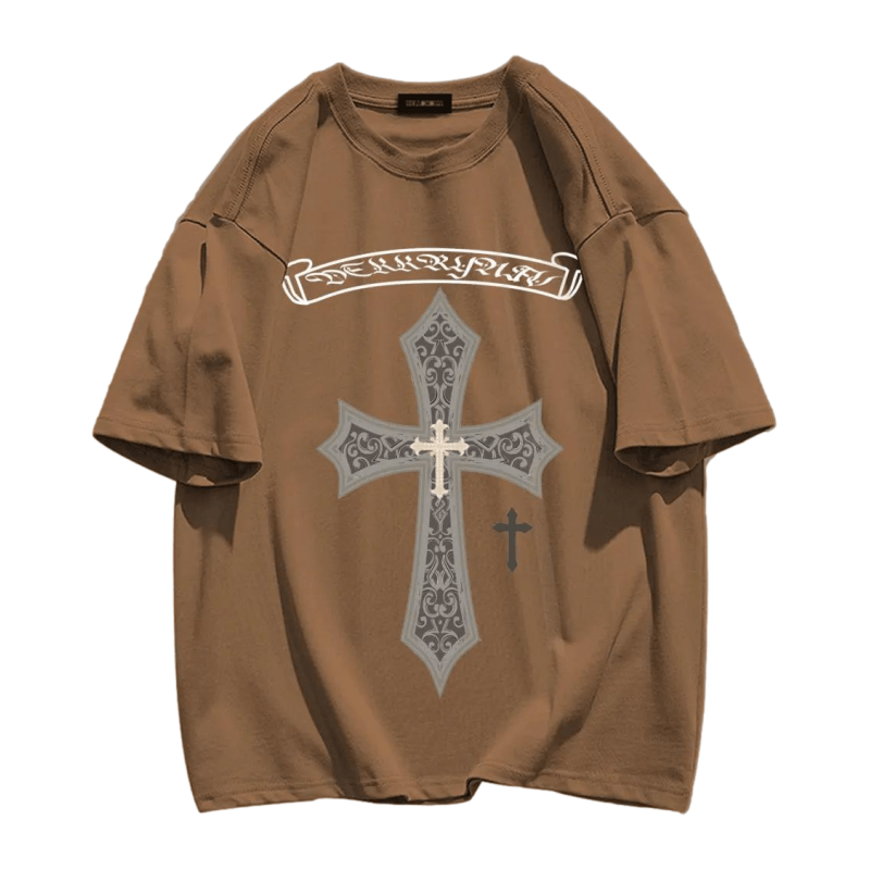 American Cross Letter Print T-shirt