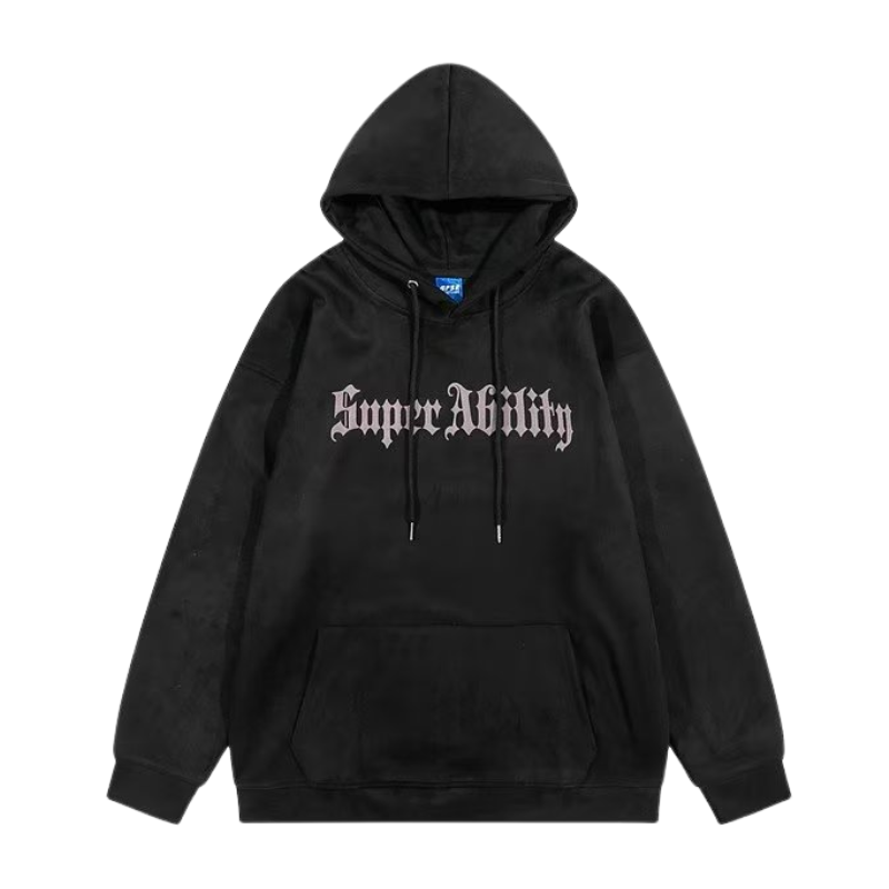 Vintage Cross Letter Print Hoodie