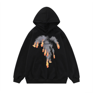 Hip Hop Fireball Pure Pattern Hoodie