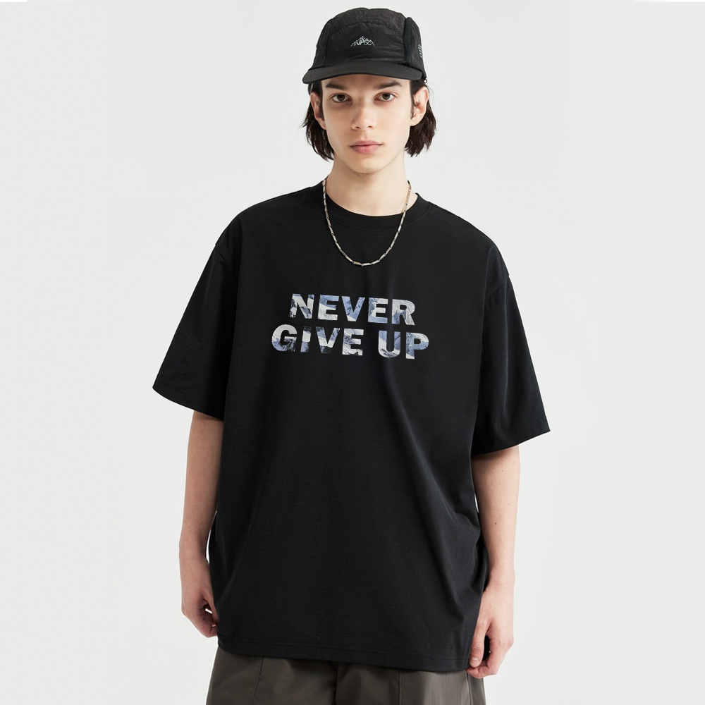 Pure Cotton 260G Snow Mountain Letter T-shirt