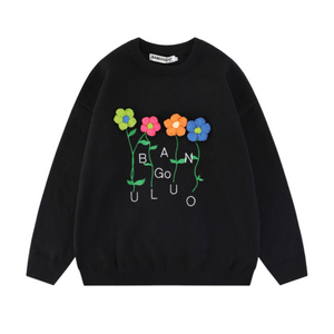 Cute 3D Flower Letter Sweatshirt