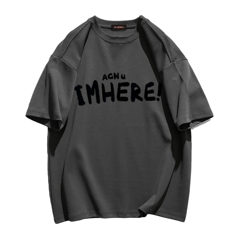 I am Here Letter Print T-shirt