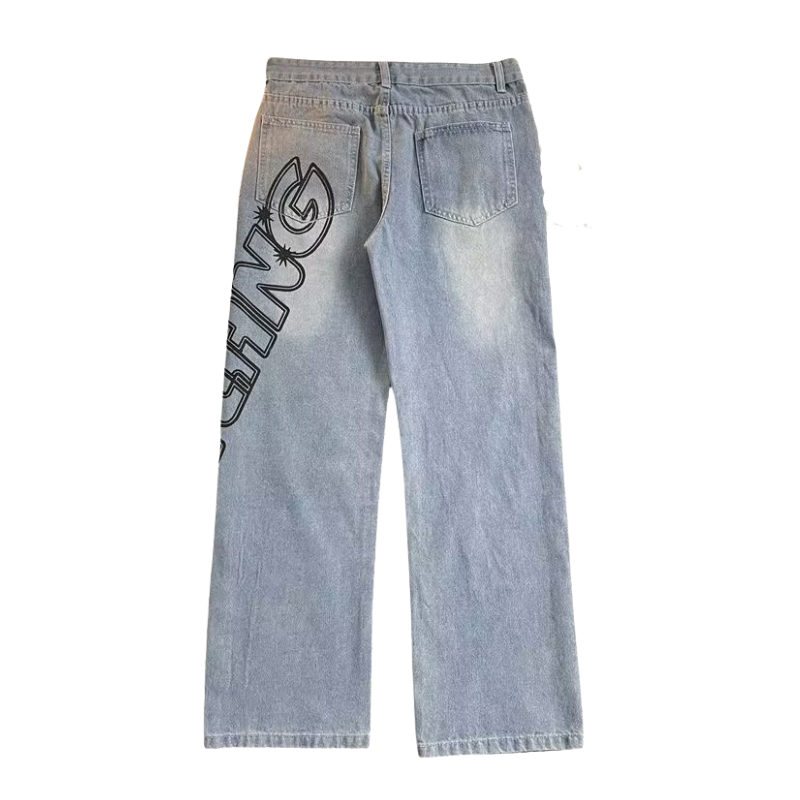 Vintage Letter High Rise Jeans