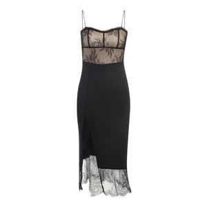 Women's Lace Strappy Slit Dress