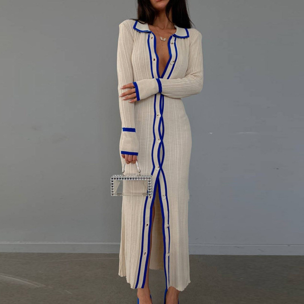Women's Slim Cardigan Long Dress
