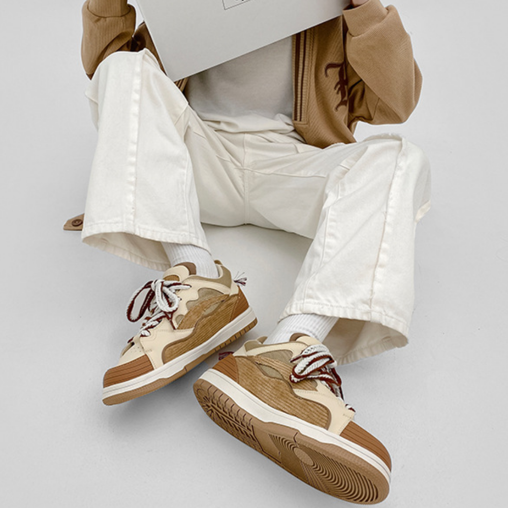 Vintage Corduroy Stitching Casual Shoes
