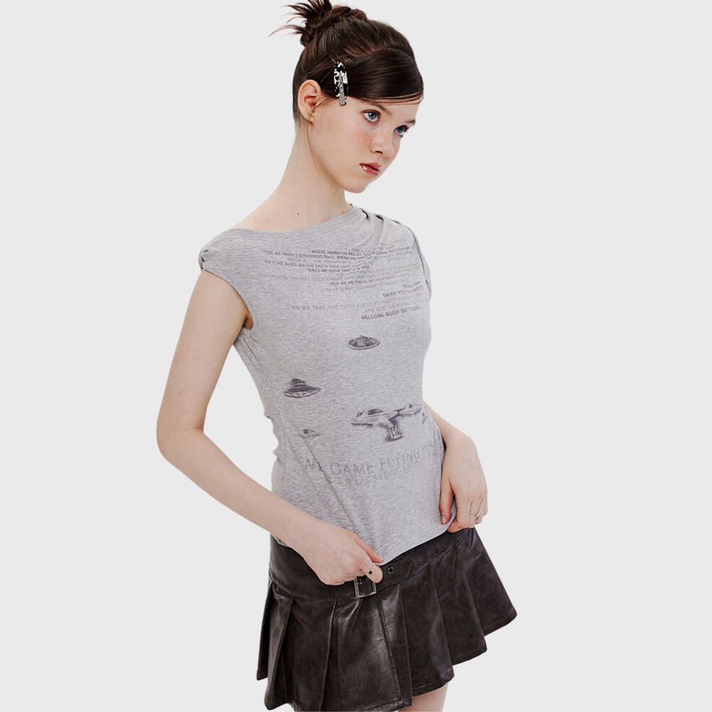 Women's Sexy Irregular Shoulder Slim T-shirt