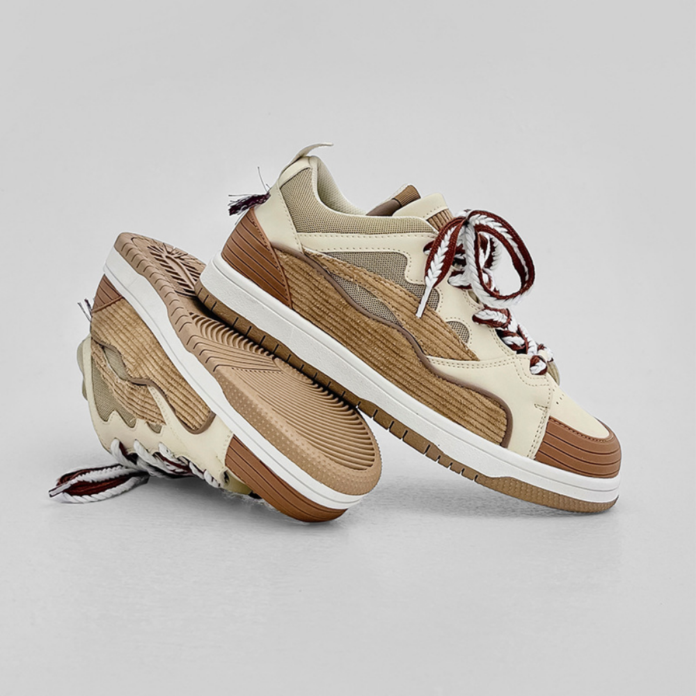 Vintage Corduroy Stitching Casual Shoes