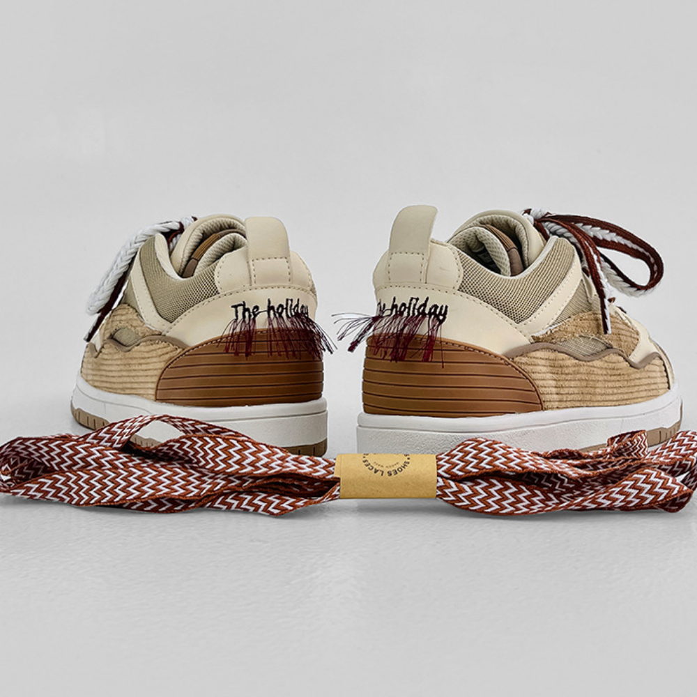 Vintage Corduroy Stitching Casual Shoes