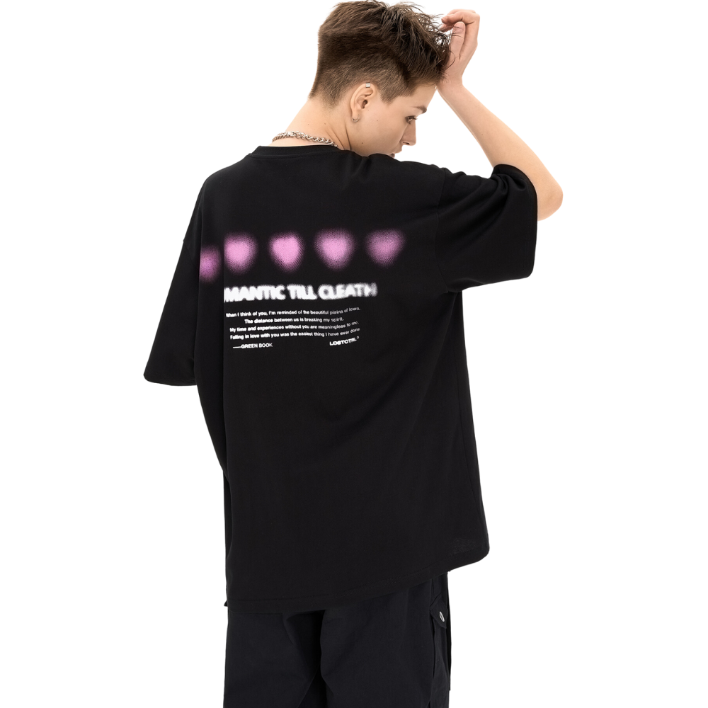 Fuzzy Heart Cotton T-shirt