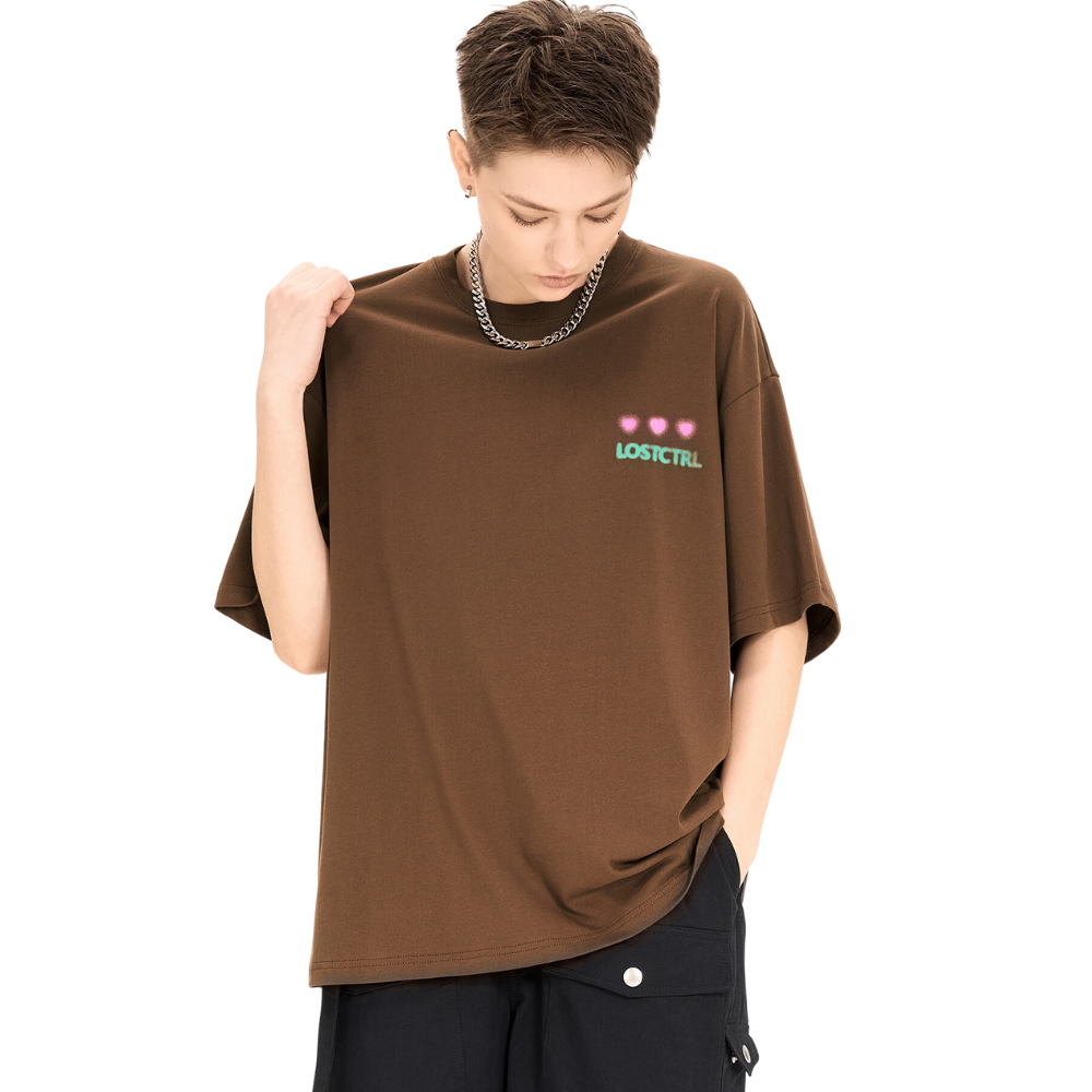 Fuzzy Heart Cotton T-shirt