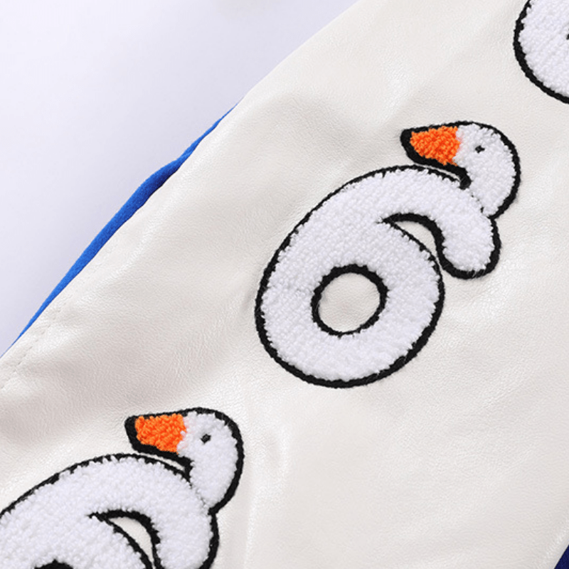 Urban Duck Embroidery Baseball Jacket