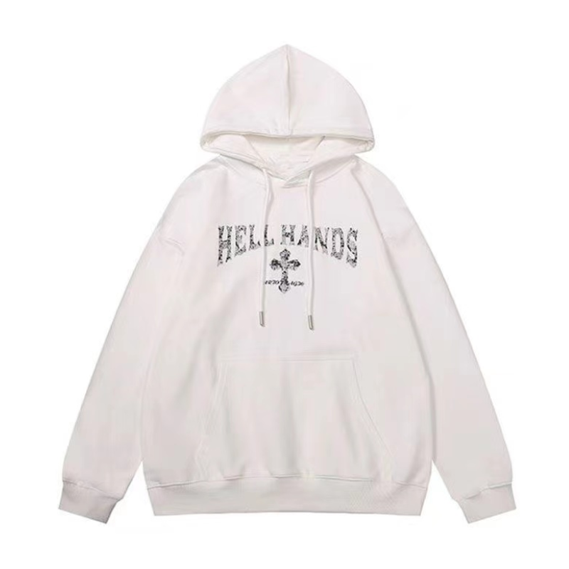 Solid Color Cross Graphic Hoodies