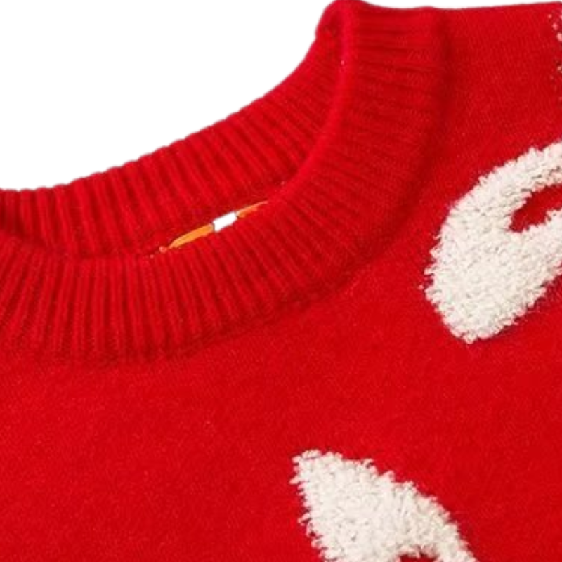 Cute Flocked Rabbit Sweater