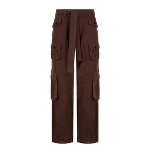 Hip Hop Solid Color Wide-leg Cargo Pants