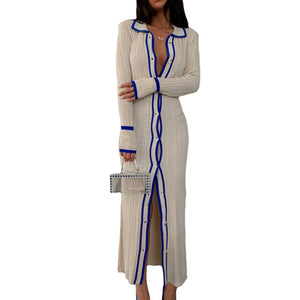 Women's Slim Cardigan Long Dress