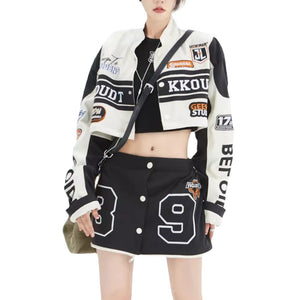 Women's Hip Hop Detachable Biker Jacket