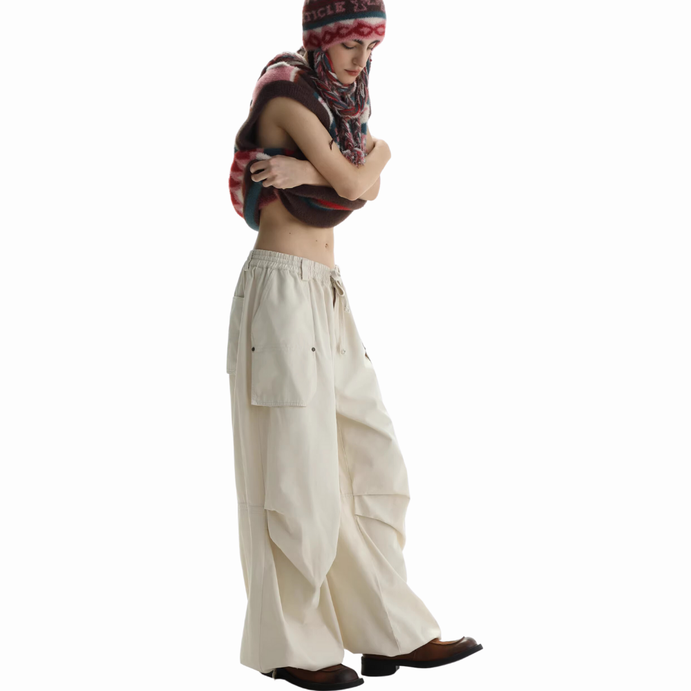 Women's Retro Fashion Solid Color Cargo Pants