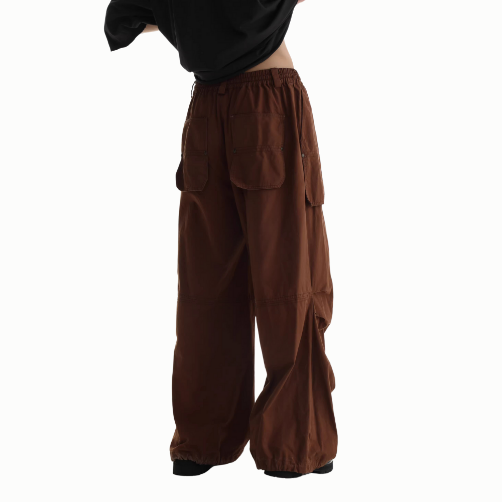 Women's Retro Fashion Solid Color Cargo Pants
