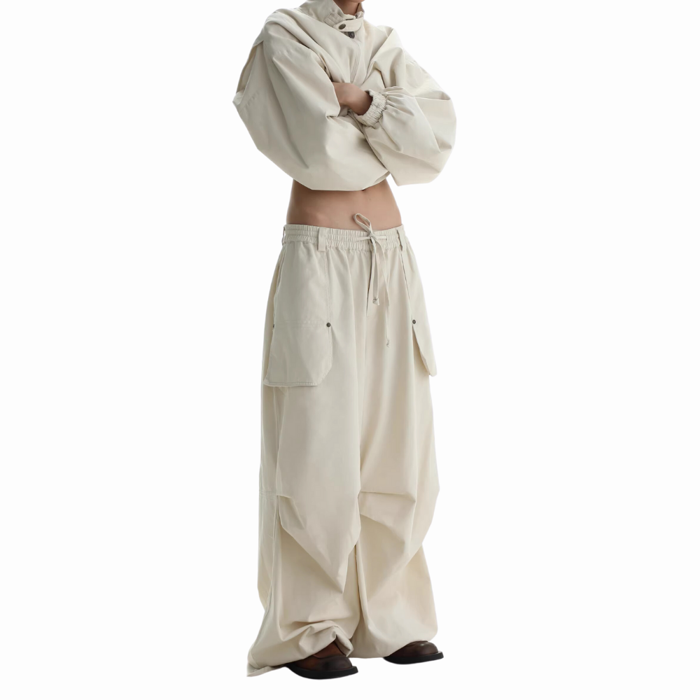 Women's Retro Fashion Solid Color Cargo Pants